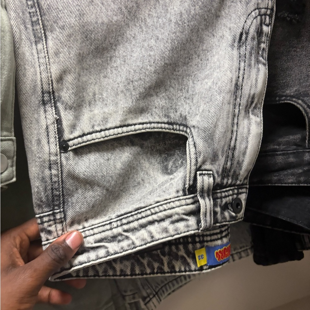 Stylish Black and Gray Denim Jeans